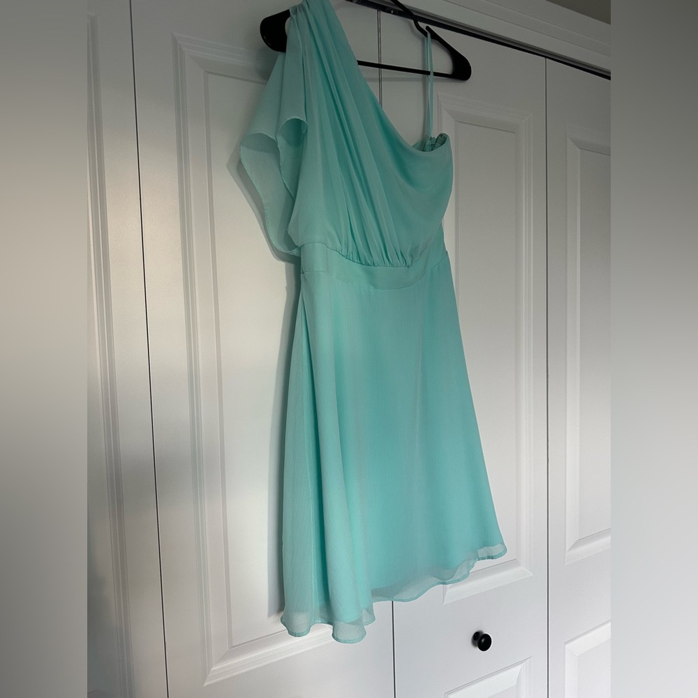 White House Black Market Light Blue One-Shoulder Dress